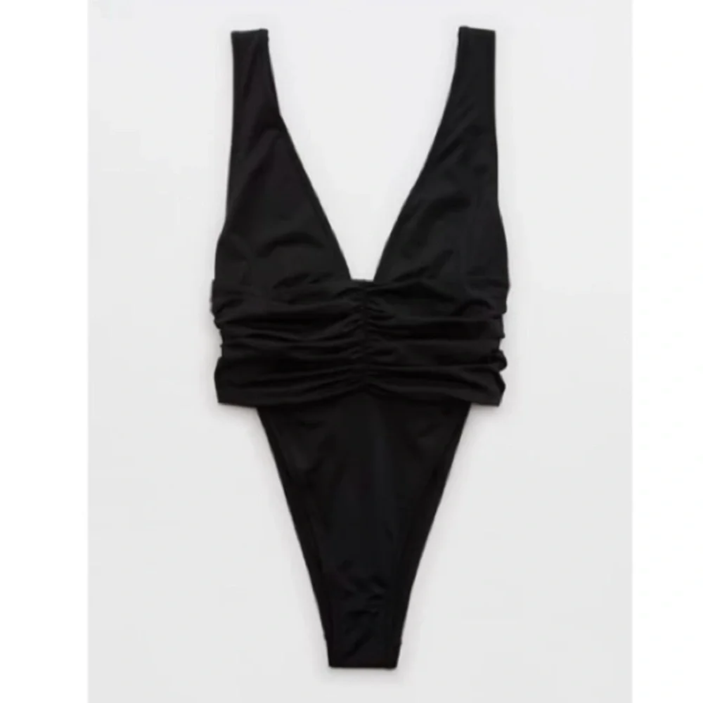 Aerie Plunge Ruched Cheekiest One Piece Swimsuit